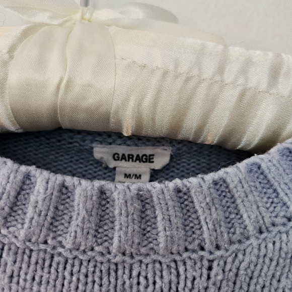 Garage Pale Blue Knitted Longsleeve Top size medium - Picture 4 of 4